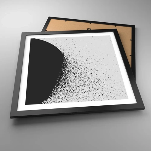 Póster en marco negro - El movimiento de las partículas - 40x40 cm