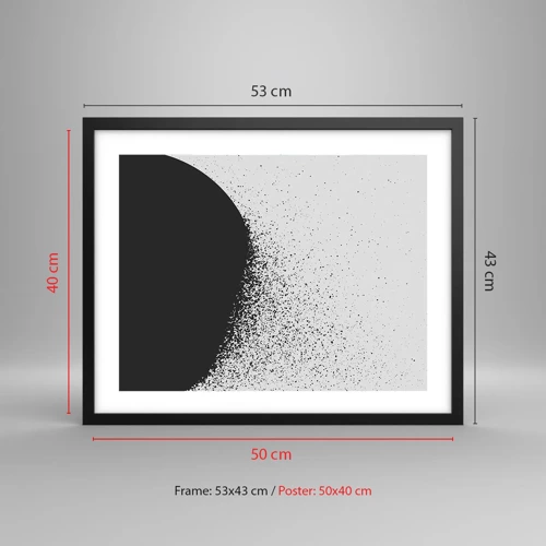 Póster en marco negro - El movimiento de las partículas - 50x40 cm