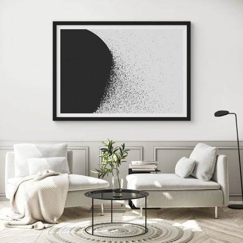 Póster en marco negro - El movimiento de las partículas - 50x40 cm