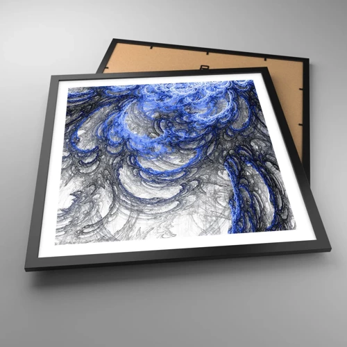 Póster en marco negro - El nacimiento de una ola - 50x50 cm