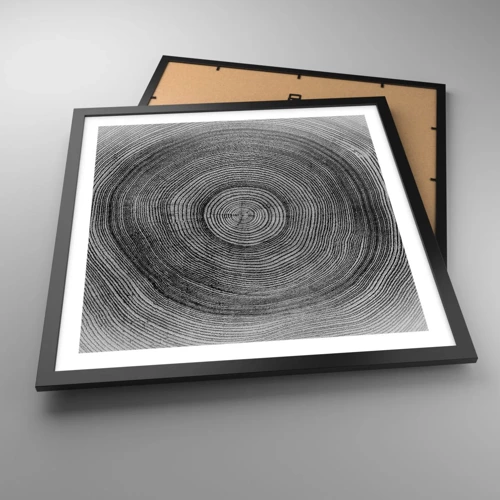 Póster en marco negro - El paso del tiempo - 50x50 cm