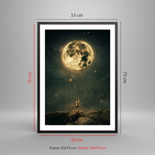 Póster en marco negro - El que robó la luna - 50x70 cm