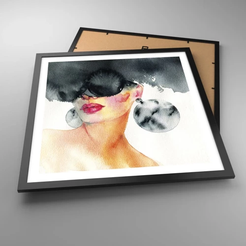 Póster en marco negro - El secreto de la elegancia - 50x50 cm