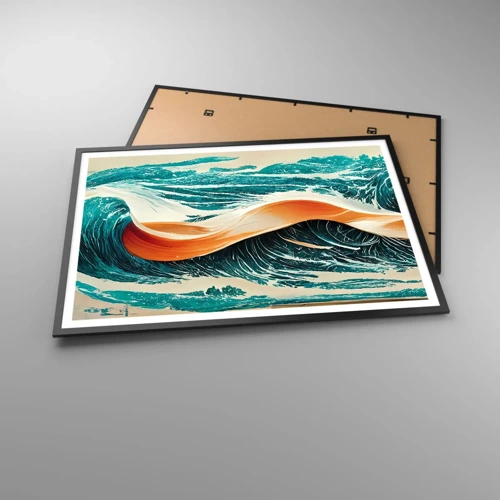 Póster en marco negro - El sueño de un surfista - 100x70 cm
