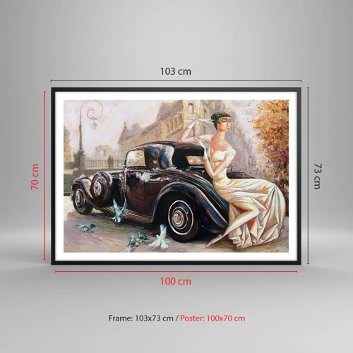 Póster en marco negro - Elegancia retro - 100x70 cm