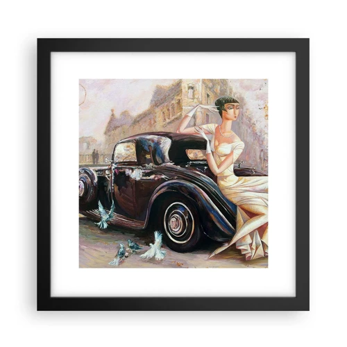 Póster en marco negro - Elegancia retro - 30x30 cm