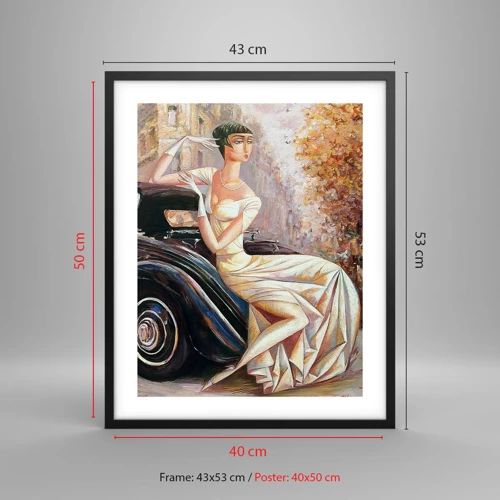 Póster en marco negro - Elegancia retro - 40x50 cm