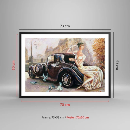 Póster en marco negro - Elegancia retro - 70x50 cm