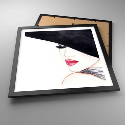 Póster en marco negro - Elegancia y sensualidad - 40x40 cm