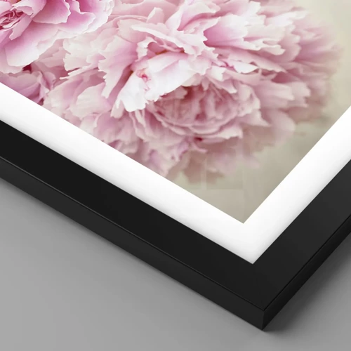 Póster en marco negro - En el esplendor del rosa - 50x50 cm