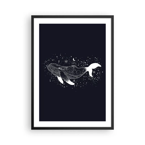 Póster en marco negro - En el océano del universo - 50x70 cm