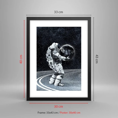 Póster en marco negro - En la Vía Láctea - 30x40 cm
