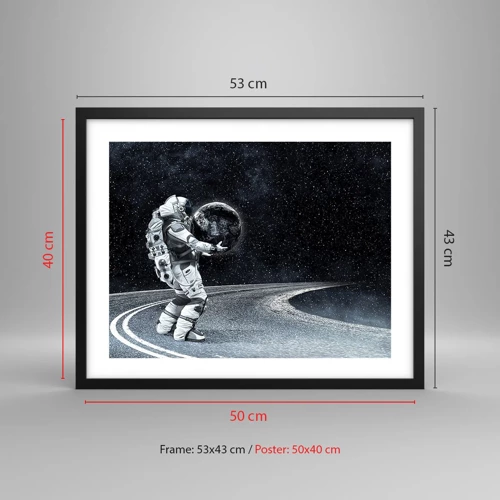 Póster en marco negro - En la Vía Láctea - 50x40 cm