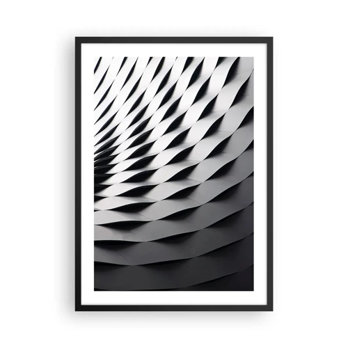 Póster en marco negro - En la superficie de las ondas - 50x70 cm