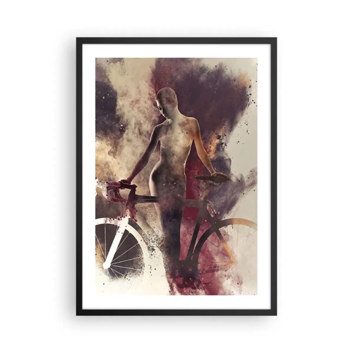 Póster en marco negro - En las formas de mármol un alma ciclista - 50x70 cm