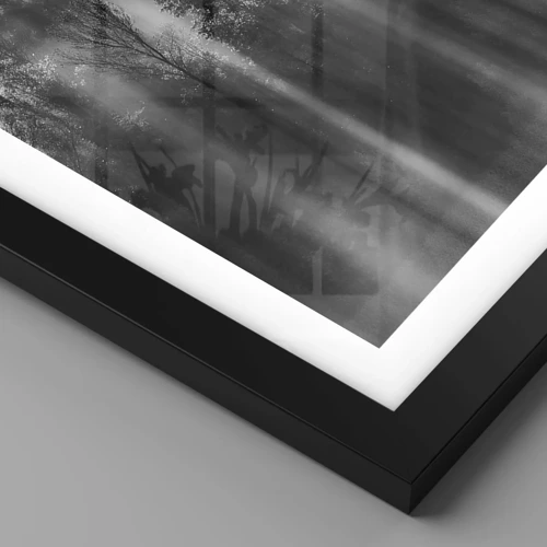 Póster en marco negro - En los flujos de luz - 30x30 cm