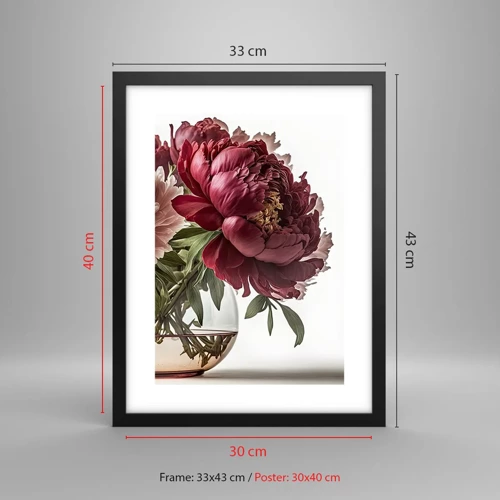 Póster en marco negro - En plena floración de la belleza - 30x40 cm