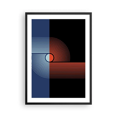 Póster en marco negro - En un abrazo geométrico - 50x70 cm