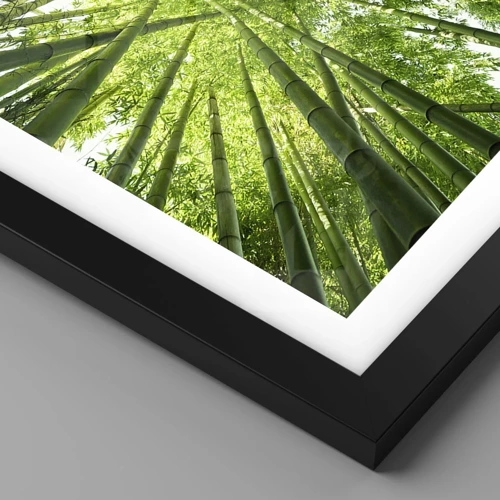 Póster en marco negro - En un bosquecillo de bambú - 40x30 cm