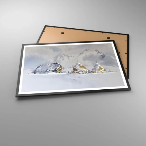 Póster en marco negro - En un valle nevado - 91x61 cm