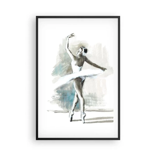 Póster en marco negro - Encantada por un cisne - 61x91 cm