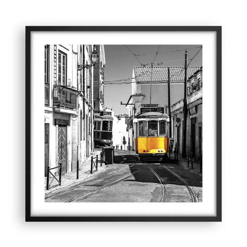 Póster en marco negro - Espíritu de Lisboa - 50x50 cm