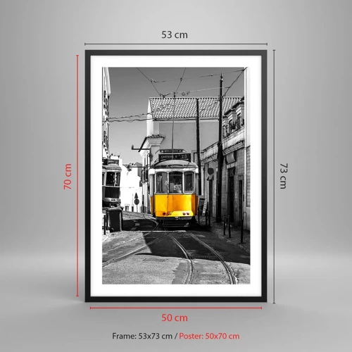 Póster en marco negro - Espíritu de Lisboa - 50x70 cm