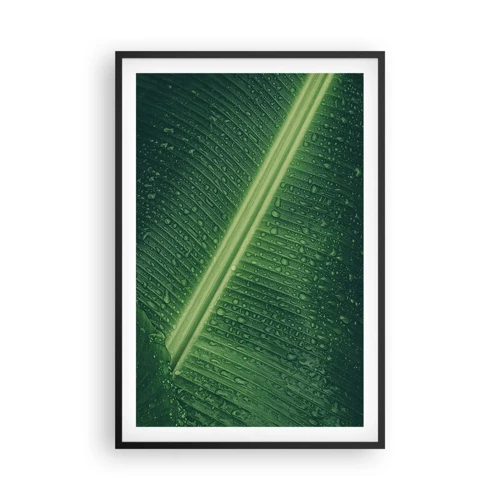 Póster en marco negro - Estructura del verde - 61x91 cm