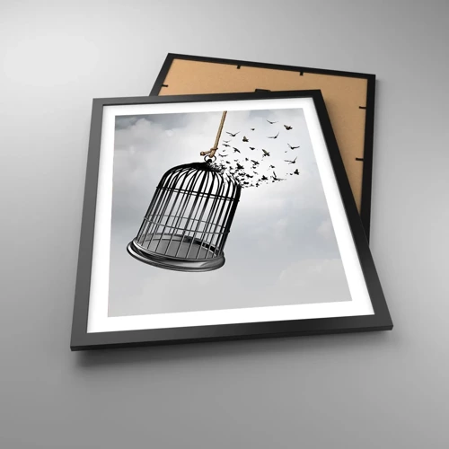 Póster en marco negro - Fe... Esperanza... ¡Libertad! - 40x50 cm