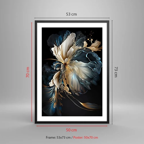 Póster en marco negro - Flor de helecho de cuento - 50x70 cm