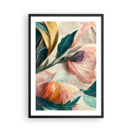 Póster en marco negro - Flores de las islas del sur - 50x70 cm