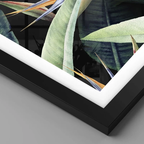 Póster en marco negro - Flores de llamas de los trópicos - 91x61 cm