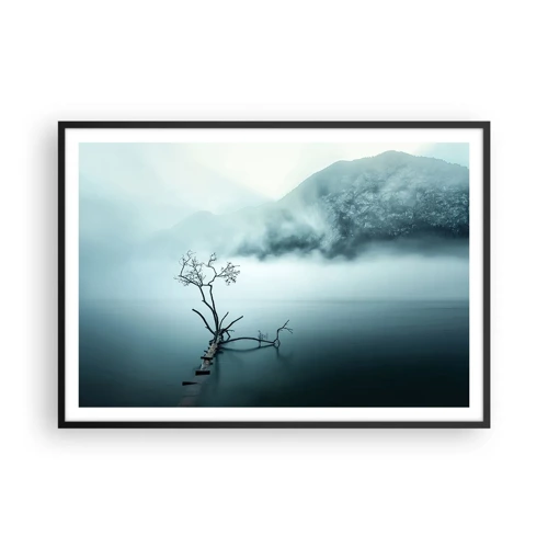 Póster en marco negro - Fuera del agua y de la niebla - 100x70 cm