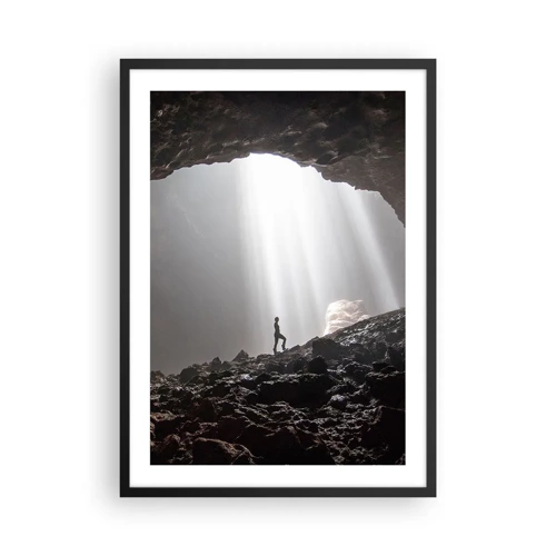 Póster en marco negro - Gruta luminosa - 50x70 cm