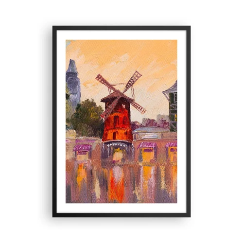 Póster en marco negro - Iconos parisinos - Moulin Rouge - 50x70 cm