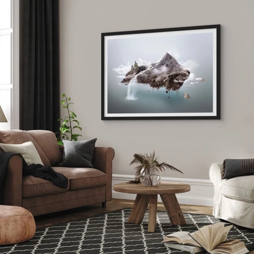 Póster en marco negro - Isla surrealista - 40x30 cm