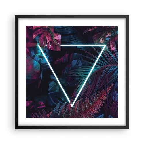 Póster en marco negro - Jardín fluorescente - 50x50 cm