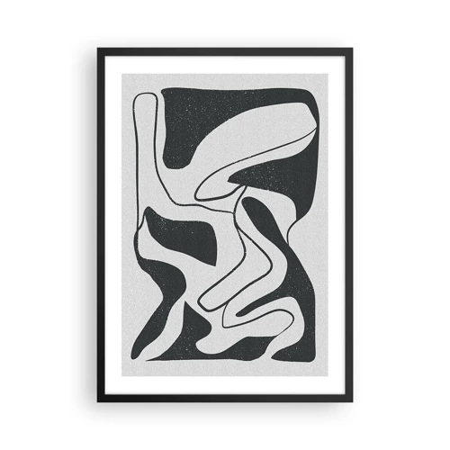 Póster en marco negro - Juego abstracto en un laberinto - 50x70 cm