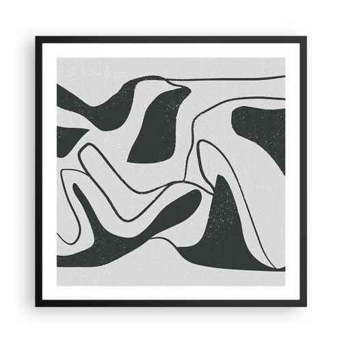 Póster en marco negro - Juego abstracto en un laberinto - 60x60 cm