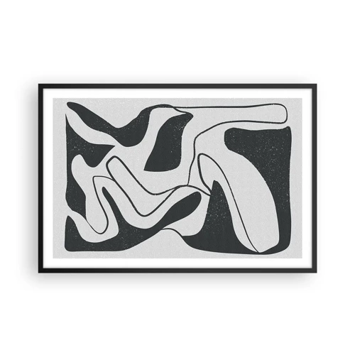 Póster en marco negro - Juego abstracto en un laberinto - 91x61 cm
