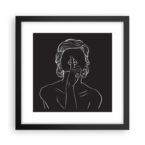 Póster en marco negro - La belleza florece en silencio - 30x30 cm