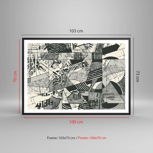 Póster en marco negro - La dinámica del presente - 100x70 cm