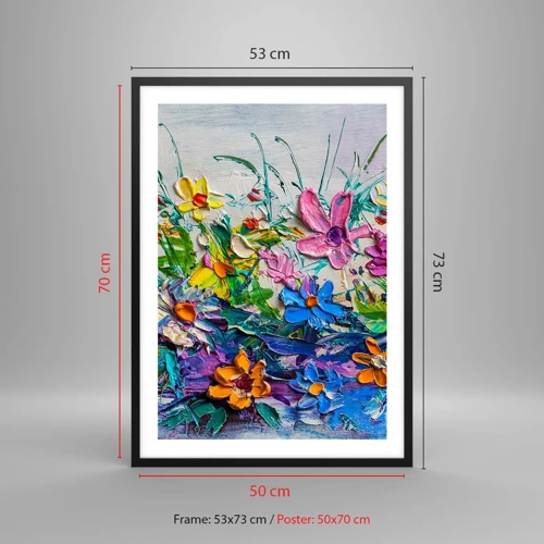 Póster en marco negro - La energía de las flores - 50x70 cm