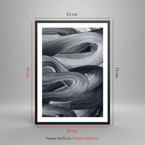 Póster en marco negro - La fluidez de la realidad - 50x70 cm