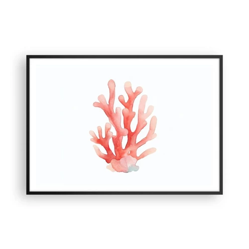 Póster en marco negro - La hermosura del color coral - 100x70 cm