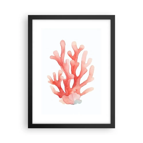 Póster en marco negro - La hermosura del color coral - 30x40 cm
