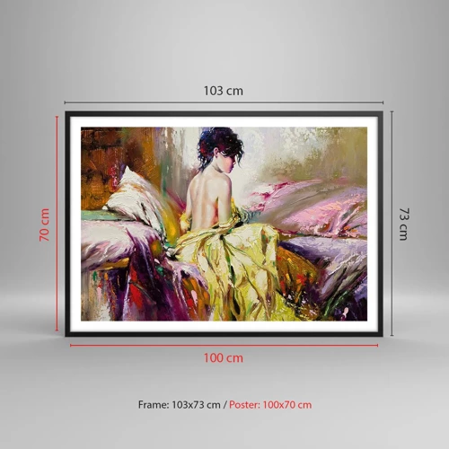 Póster en marco negro - La hermosura y frescura de la flor - 100x70 cm