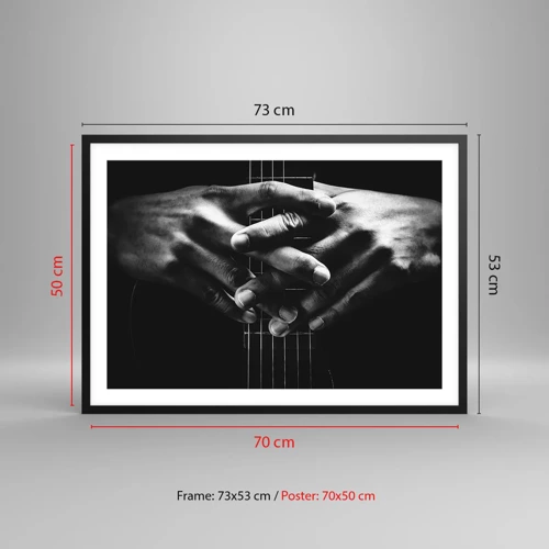 Póster en marco negro - La oración del artista - 70x50 cm