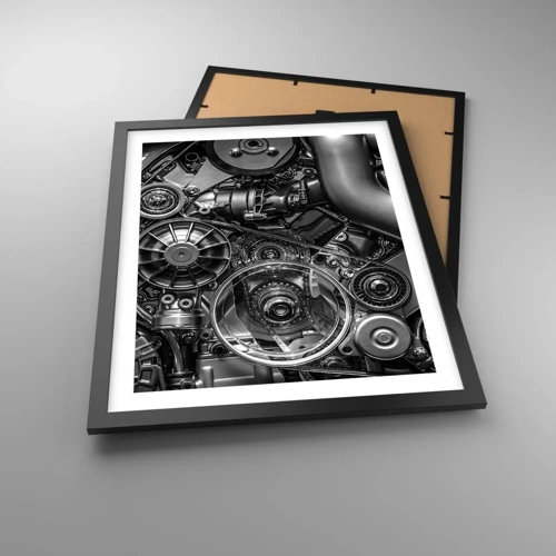 Póster en marco negro - La poesía de la mecánica - 40x50 cm