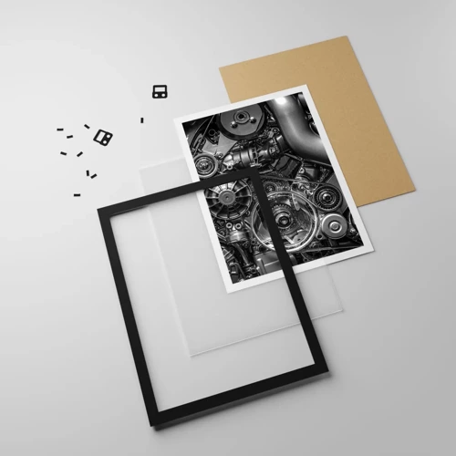 Póster en marco negro - La poesía de la mecánica - 40x50 cm